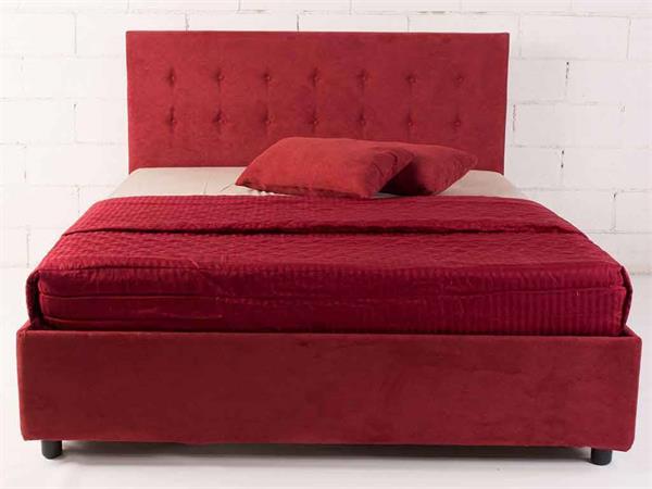 Upholstered double bed with box Strawberry