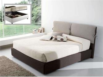 Letto imbottito con cuscini testata e contenitore Jody