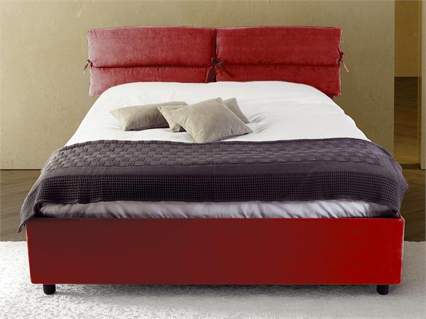 Upholstered double bed with container Ribbony