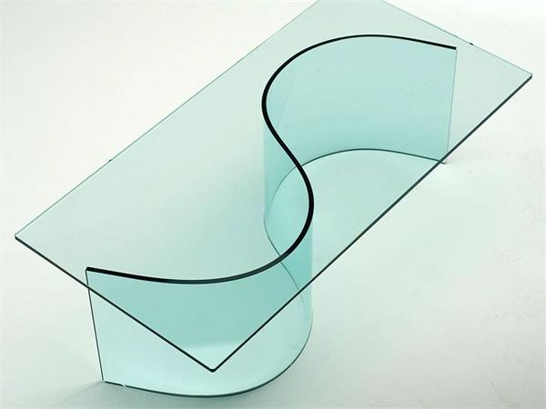 Curved glass base for glass table Siddartha