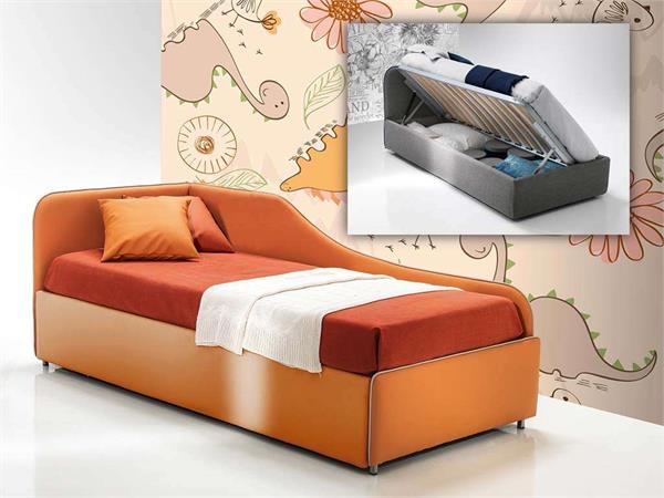 Letto singolo contenitore apertura laterale Sunny Corner