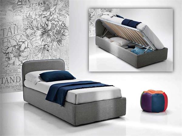 Letto singolo con contenitore apertura laterale Sunny V1