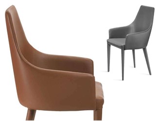 Living room leather armchair with armrests Evelin