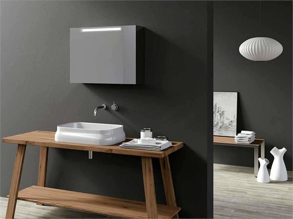 Specchio bagno contenitore con luce Mizar