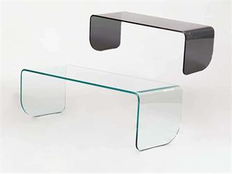 Tavolino lato divano in vetro curvato Jorge  Tavolini, Scrivania vetro,  Tavolino in vetro