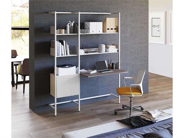 Wall bookcase with desk Mikai 3