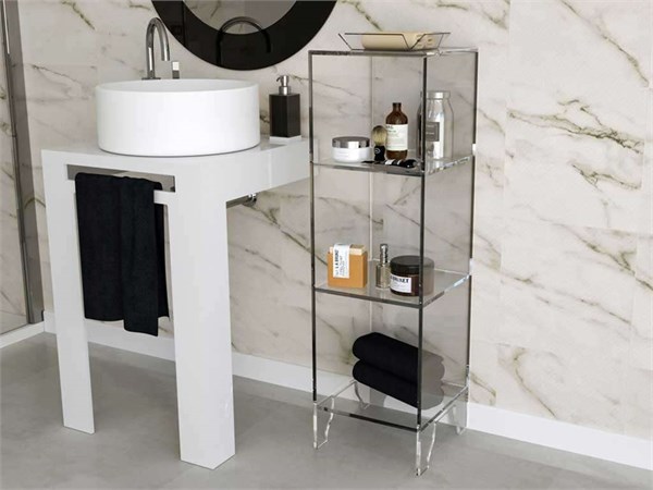 Tall bathroom cabinet Glassy