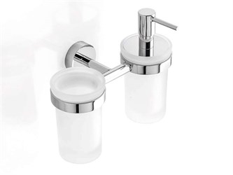 Dispenser sapone e porta spazzolini Pratica