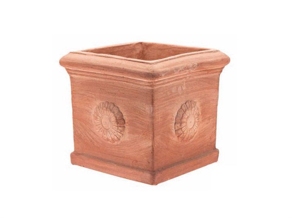 Vaso in terracotta Cubo 010 con rosone