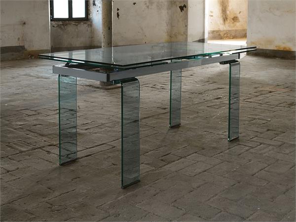 Crystal leaf table Glass