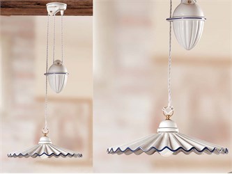 Lampadario ceramica per cucina Plissè