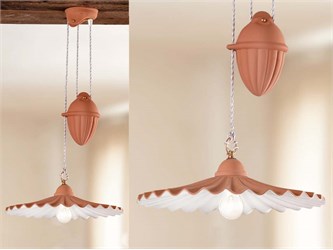 Lampe terre cuite Plissè