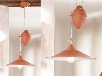 Terracotta pendant light Piatto