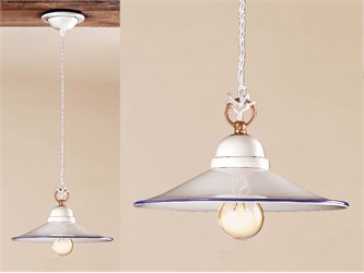 lampadario ceramica vintage piatto