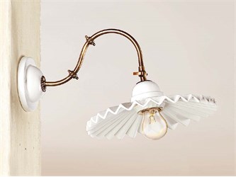 applique classica applique ceramica bianca plisse