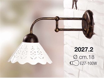 Applique in ferro battuto e ceramica Merletto