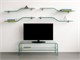Shelf in curved glass Wave in Living room