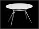 Crystal and steel oval table Metropolis 150  in Living room