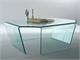 Coffee table in curved glass Quadra in Living room