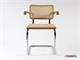 Cesca chair with armrests in chromed metal with wooden frame in Living room