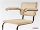 Cesca chair with armrests in chromed metal with wooden frame in Living room