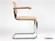 Cesca chair with armrests in chromed metal with wooden frame in Living room