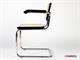 Cesca chair with armrests in chromed metal with wooden frame in Living room