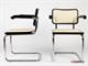 Cesca chair with armrests in chromed metal with wooden frame in Living room