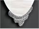 Oval mirror with frame in grained glass Maleficent in Bathroom