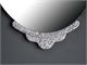 Oval mirror with frame in grained glass Maleficent in Bathroom