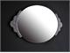 Oval mirror with frame in grained glass Maleficent in Bathroom