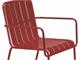 Chair and armchair in steel and sheet metal Stripes in Outdoor