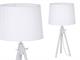 York table lamp with natural wood base in Lighting
