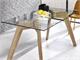 Table en verre avec base en bois Dafne in Jour