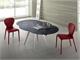 Extendible round table in glass ARGO in Living room