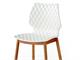 Uni 577 Polypropylene chair with round wooden legs   in Living room