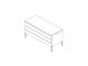 Bedside table with chromed feet and three drawers Tratto in Bedrooms