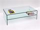 Curved Glass Small Table with shelf Accademia in Living room