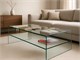 Curved Glass Small Table with shelf Accademia in Living room