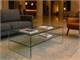 Curved Glass Small Table with shelf Accademia in Living room