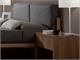 Double bed in wood with padded heaboard Spazio in Bedrooms