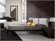 Double bed in wood with padded heaboard Spazio in Bedrooms