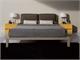 Double bed in wood with padded heaboard Spazio in Bedrooms