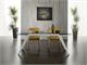 Extendible table in glass with legs in metal Trail in Living room