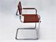 Mart Stamm chair with armrests in chromed metal and leather in Living room