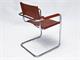 Mart Stamm chair with armrests in chromed metal and leather in Living room