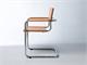 Mart Stamm chair with armrests in chromed metal and leather in Living room