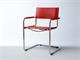 Mart Stamm chair with armrests in chromed metal and leather in Living room