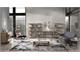 Glass and oak-wood bookcase Nancy 75 in Living room