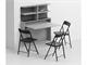 Schreibtisch/Tisch mit Stühle und WandBücherRegal Bureau in Tag